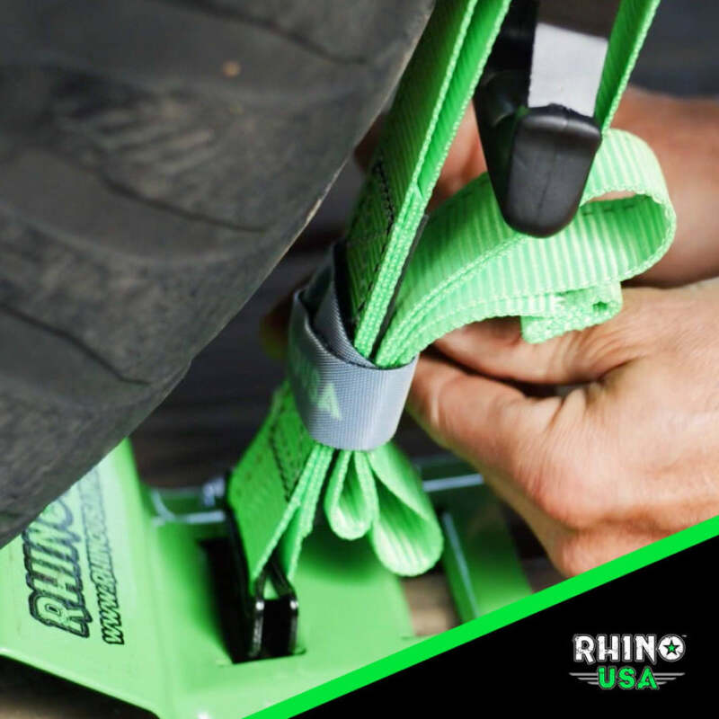 Rhino USA UTV Wheel Chock Tie-Down Kit (2-Wheel Kit) (Green)