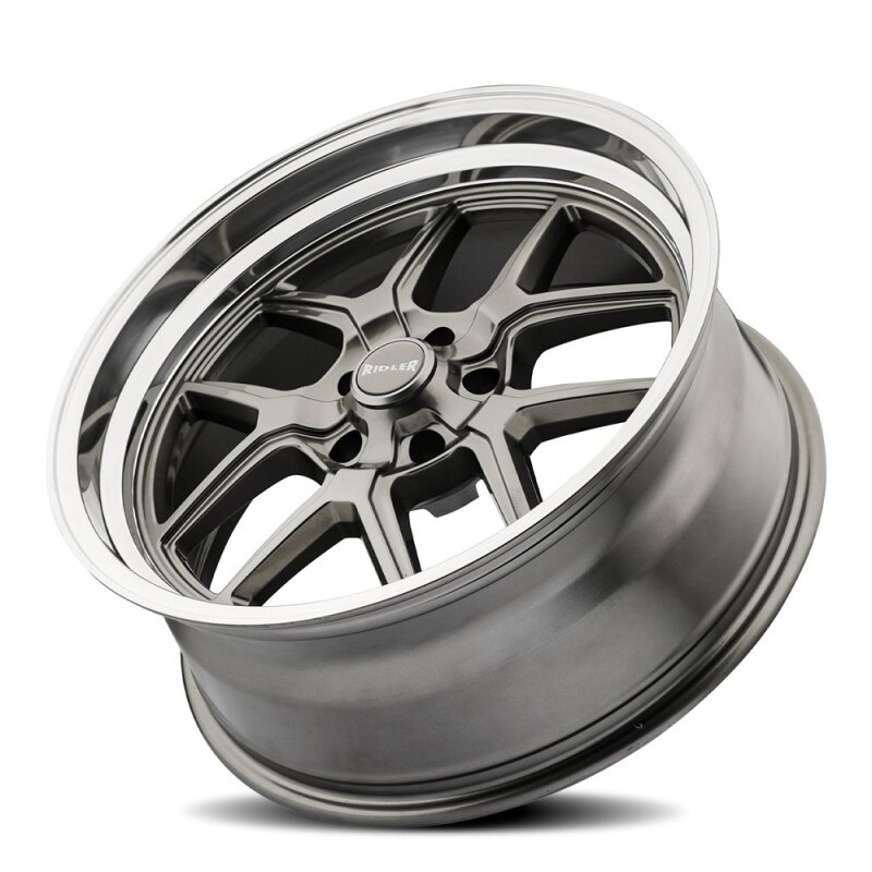 Ridler 610 17x7 / 5x120.65 BP / 0mm Offset / 83.82mm Hub Gloss Grey Polished Wheel