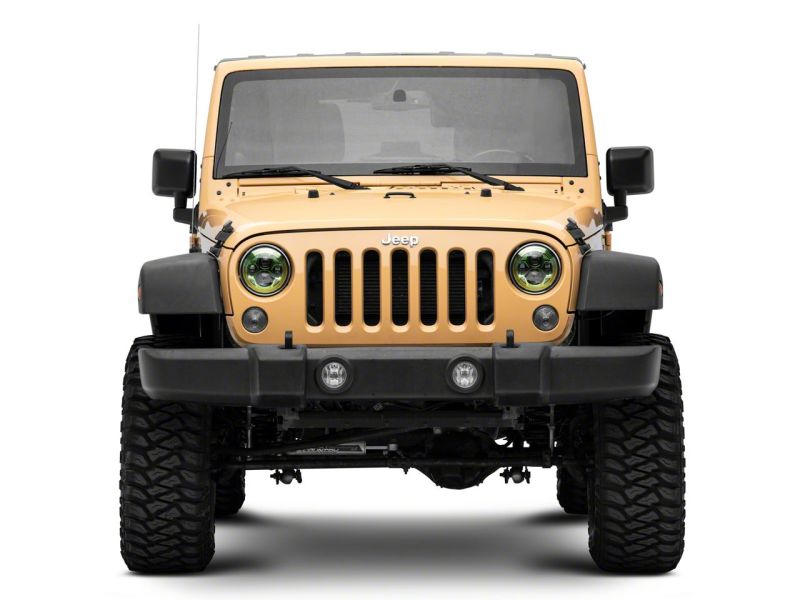Raxiom 07-18 Jeep Wrangler JK 7-In LED Headlights Green Housing- Clear Lens thumbnail 3
