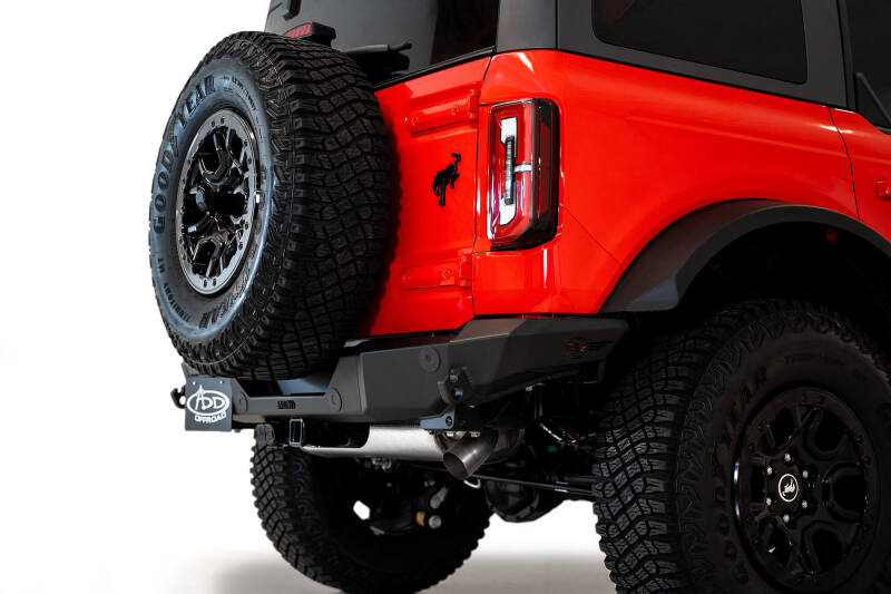 Addictive Desert Designs 2021+ Ford Bronco Rock Fighter Rear Bumper - Hammer Black thumbnail 5