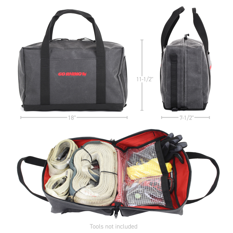 Go Rhino XVenture Gear Recovery Bag (7.5x11.5x18in. Closed) 12oz Waxed Canvas - Black thumbnail 8