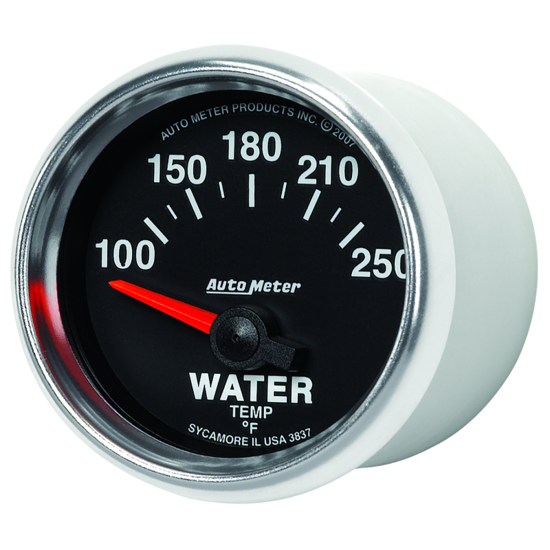 Autometer GS 52mm 100-250 Deg F Short Sweep Electronic Water Temperature Gauge