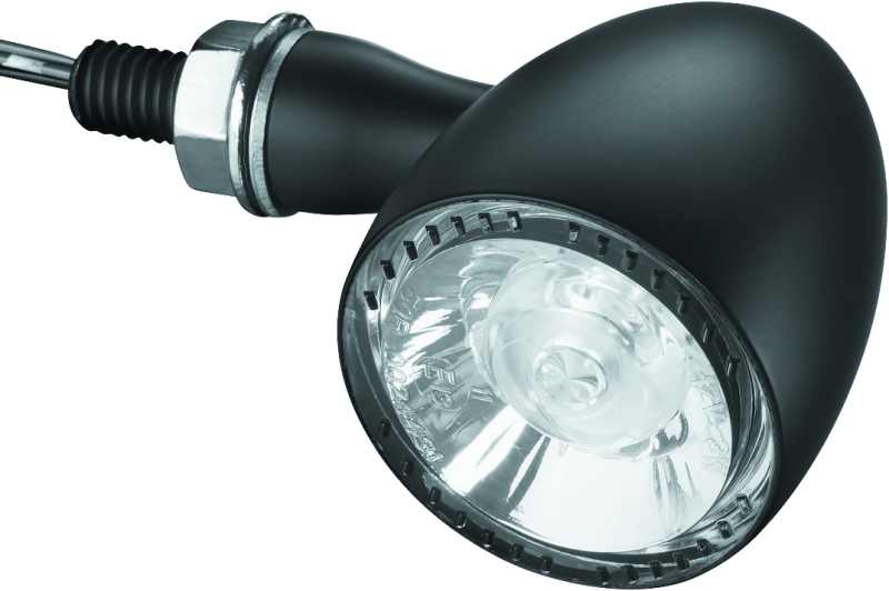 Kuryakyn Kellermann Bullet 1000 Marker Lights 2555 Light, 1000, 1.500 in. Diameter, LED, Red Lens, Amber/Red LED, Diecast, Satin Black, Each thumbnail 2