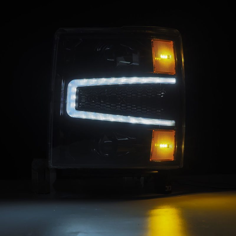 AlphaRex 14-15 Chevy 1500 PRO-Series Projector Headlights, Alpha-Black w/ Sequential Signal & DRL thumbnail 3