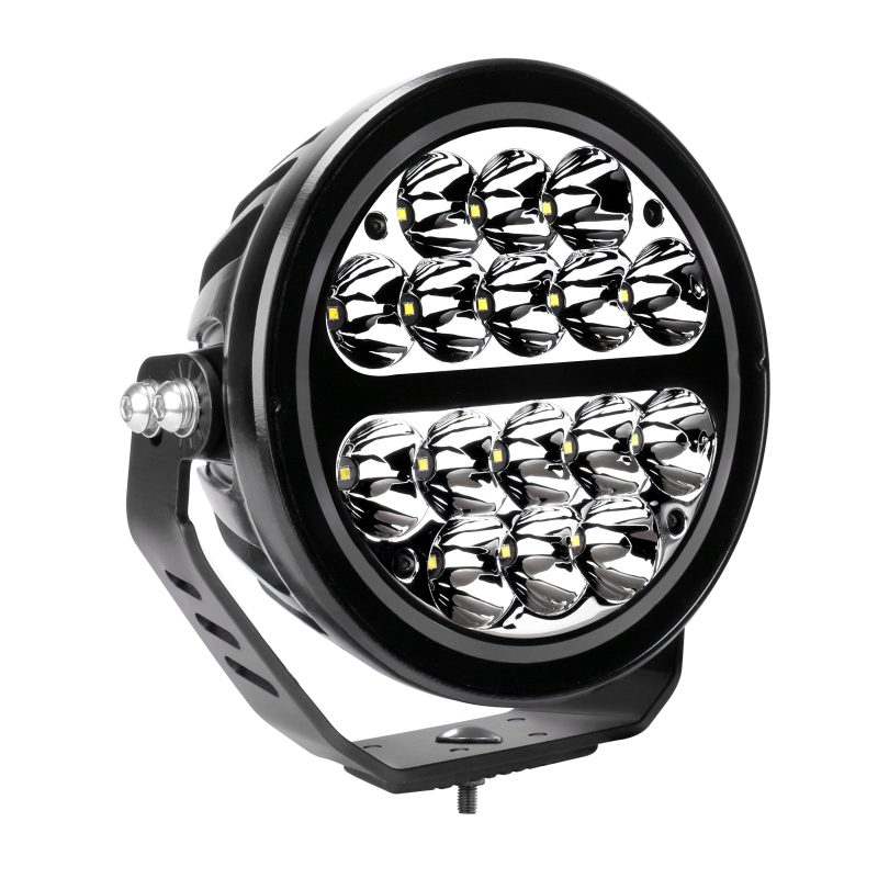 Go Rhino Xplor Blackout Series Round LED Driving Light w/DRL (Surface/Threaded Stud Mnt) 7in. - Blk thumbnail 6