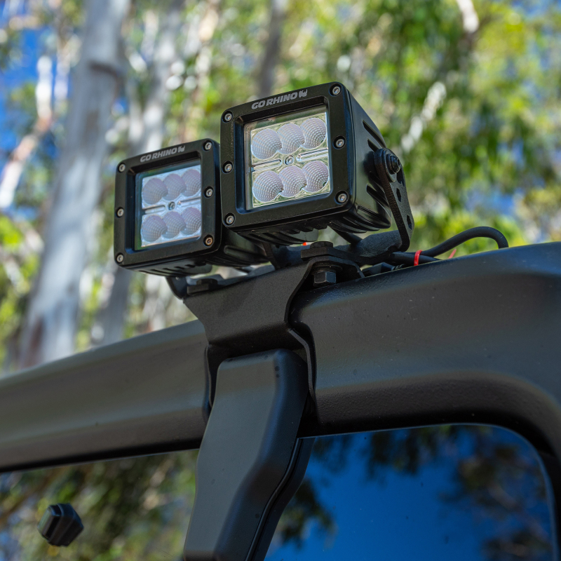 Go Rhino 18-20 Jeep Wrangler JL/JLU Light Mount - One or Two 3in Cubes thumbnail 7