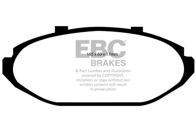 EBC 98-2002 Ford Crown Victoria 4.6L (w/ABS/Steel Pistons) Yellowstuff Front Brake Pads thumbnail 5