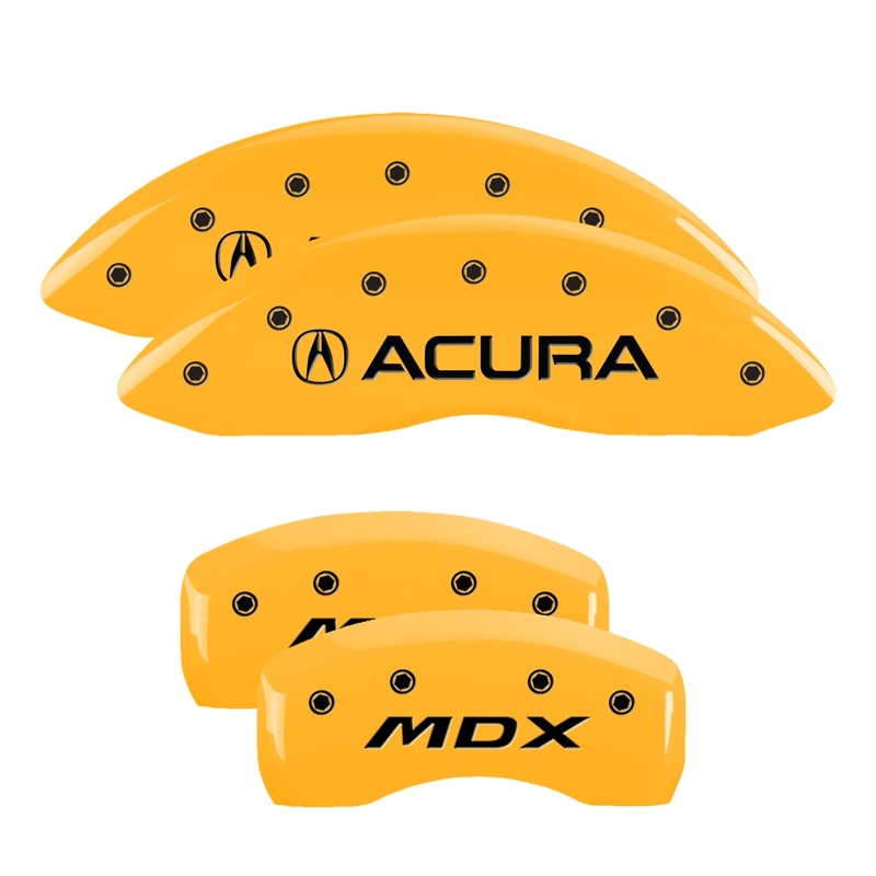MGP 4 Caliper Covers Engraved Front Acura Rear MDX Yellow Finish Black Char 2019 Acura MDX thumbnail 5