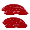 MGP 4 Caliper Covers Engraved Front & Rear Bowtie Red Finish Silver Char 2014 Chevrolet Express 2500 thumbnail 8