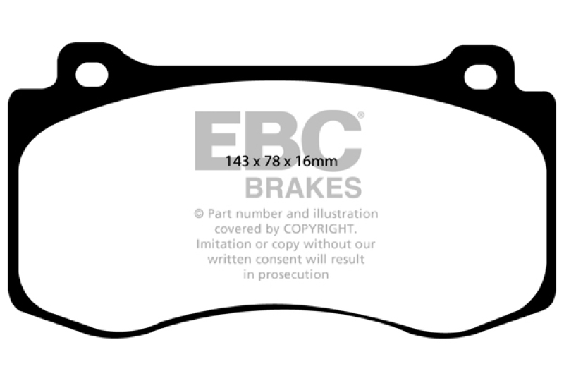 EBC 05-10 Chrysler 300C 6.1 SRT8 Redstuff Front Brake Pads thumbnail 3