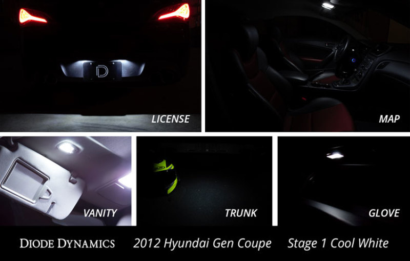Diode Dynamics 10-16 Hyundai Genesis Coupe Interior Kit Stage 2 - Cool - White thumbnail 6