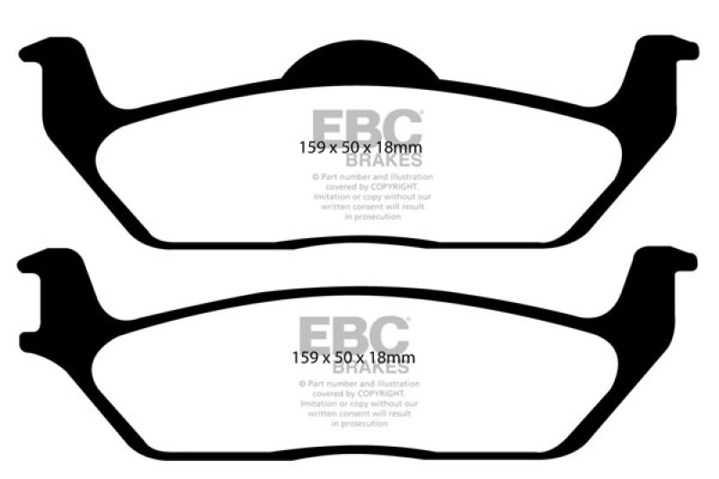 EBC 11 Ford F150 3.5 Twin Turbo (2WD) 6 Lug Yellowstuff Rear Brake Pads thumbnail 7