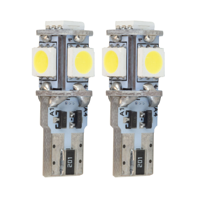 Oracle T10 5 LED 3 Chip SMD Bulbs (Pair) - Cool White