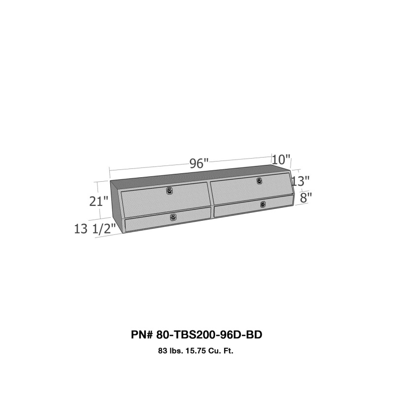 Westin/Brute Contractor TopSider 96in w/ Drawers & Doors - Aluminum thumbnail 3