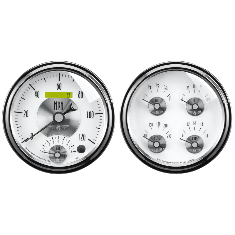 Autometer Prestige Series Pearl 5in Gauge Box Kit - Tachometer/Speedometer Combo / Oil Pressure thumbnail 5