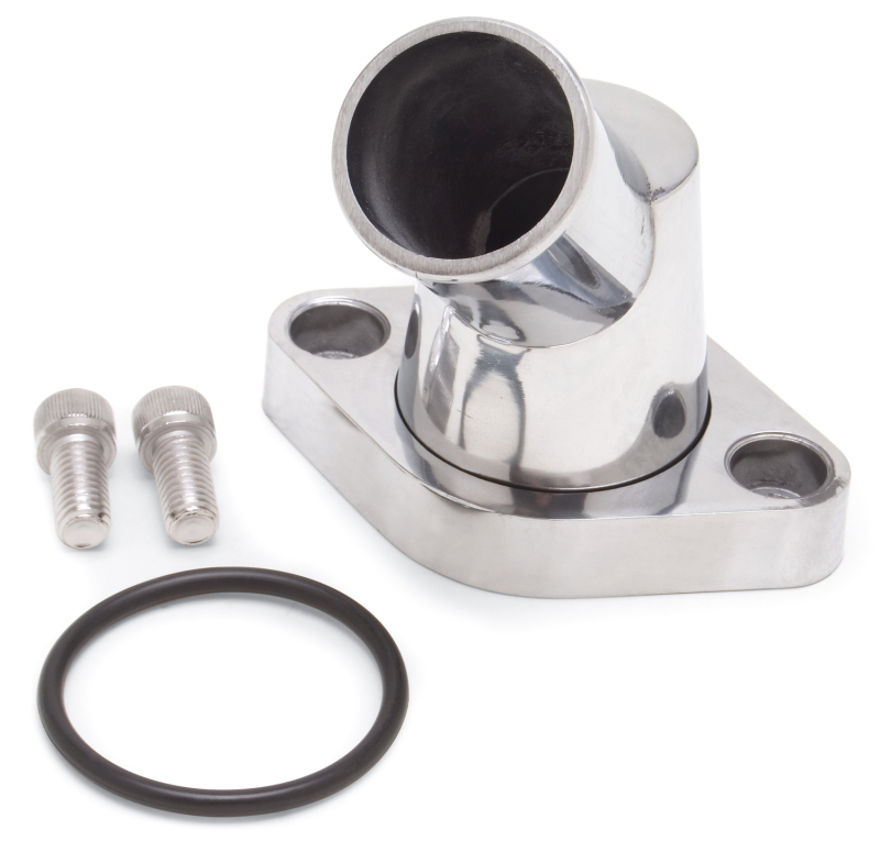 Edelbrock Waterneck SBC/BBC 45-Degree Two-Piece Cast Swivel Polished thumbnail 3
