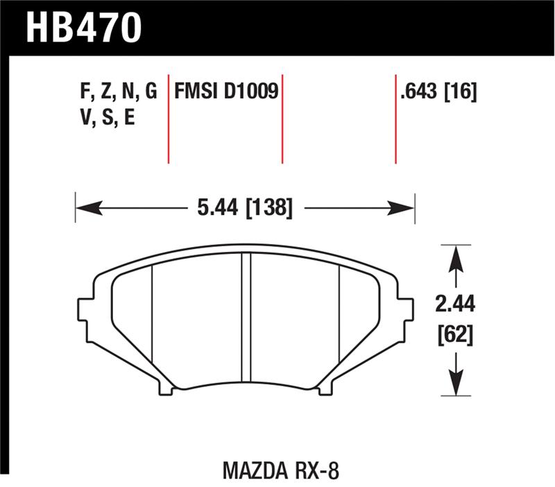 Hawk 04-09 RX8 HPS Street Front Brake Pads (D1009)
