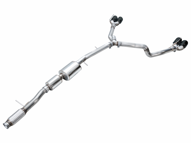 AWE Tuning 2021+ GMC Tahoe/Yukon 5.3L 0FG Split Rear Exit Catback Exhaust - Quad Diamond Blk Tips thumbnail 5