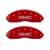 MGP Front set 2 Caliper Covers Engraved Front GMC Red finish silver ch thumbnail 7
