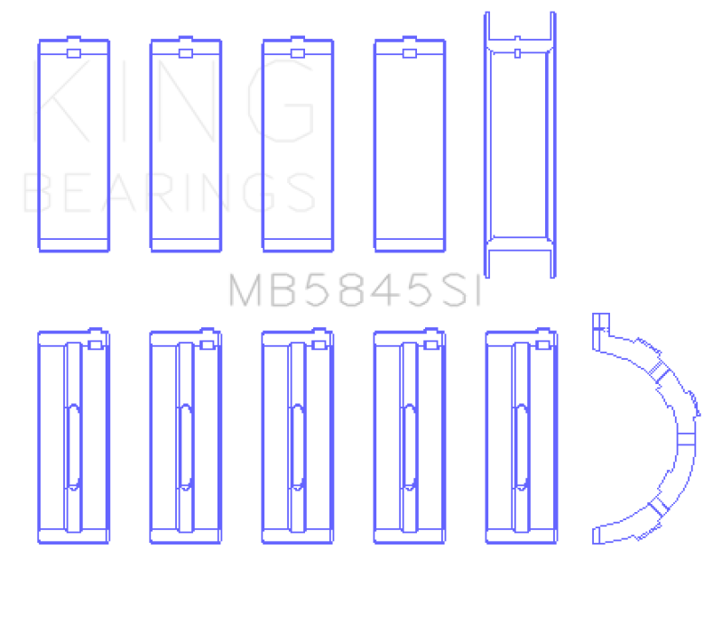 King Engine Bearings Ford Mod Motor 6.2L V8 (Size 0.25) Main Bearing Set