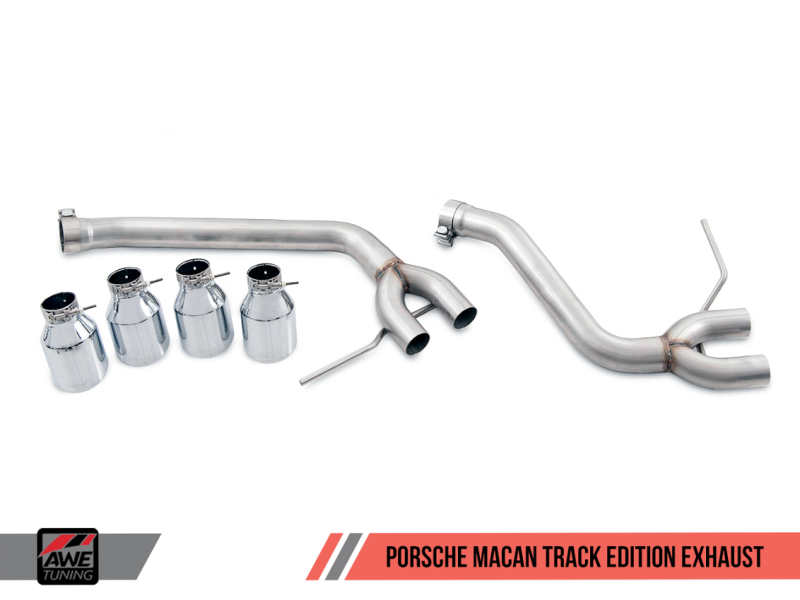 AWE Tuning Porsche Macan Track Edition Exhaust System - Chrome Silver 102mm Tips thumbnail 5