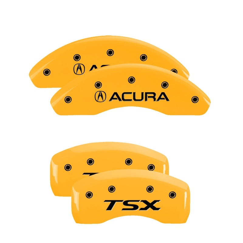 MGP 4 Caliper Covers Engraved Front Acura Rear TSX Yellow Finish Black Char 2005 Acura TSX thumbnail 6