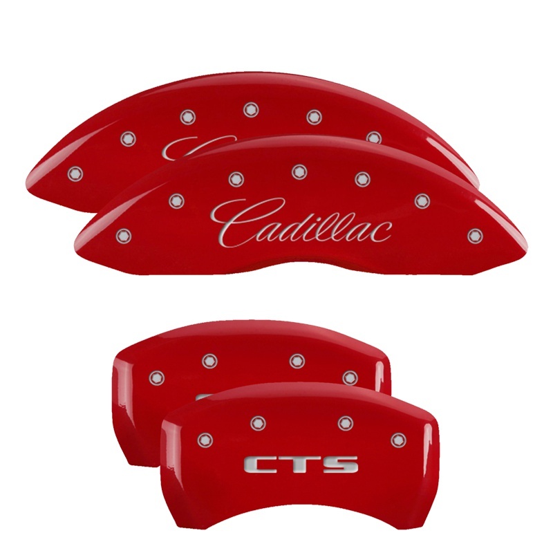 MGP 4 Caliper Covers Engraved Front & Rear MGP Red finish silver ch thumbnail 2