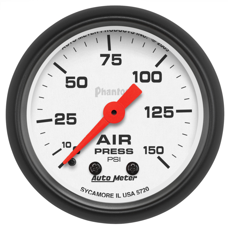 Autometer Phantom 52mm 0-150 PSI Mechanical Air Pressure Gauge thumbnail 3