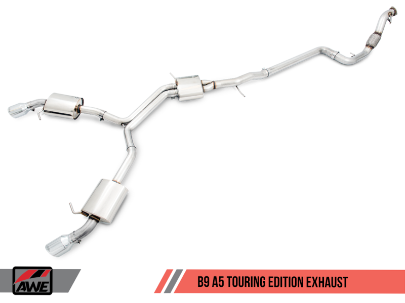 AWE Tuning Audi B9 A5 Touring Edition Exhaust Dual Outlet - Chrome Silver Tips (Includes DP) thumbnail 8