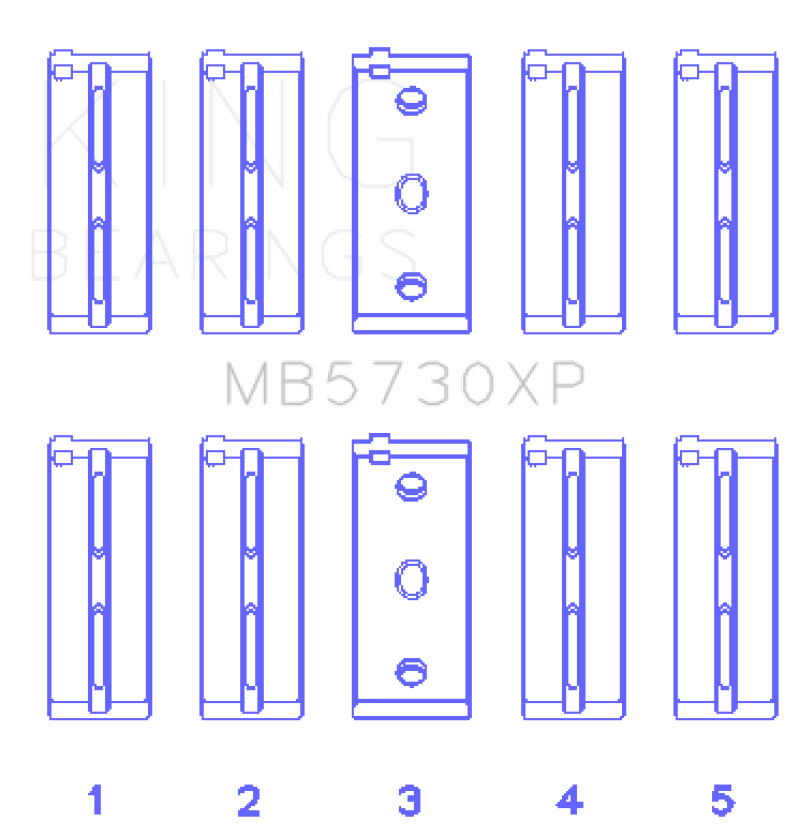 King Engine Bearings Lancia 2.0L HF - (Size STD) Performance Main Bearing Set thumbnail 2