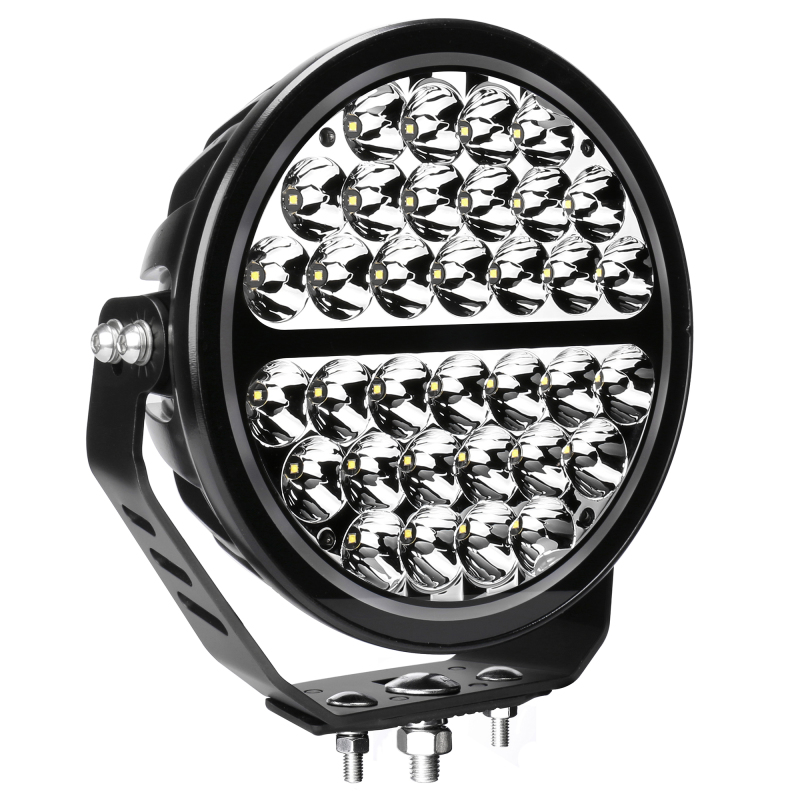 Go Rhino Xplor Blackout Series Round LED Sgl Driving Kit w/DRL (Surface/Thread Stud Mnt) 9in. - Blk thumbnail 5