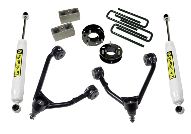 Superlift 14-18 Chevy Silv 1500 2WD 3.5in Lift Kit w/ Alum/Stamped Steel Control Arms & Rear Shocks thumbnail 2