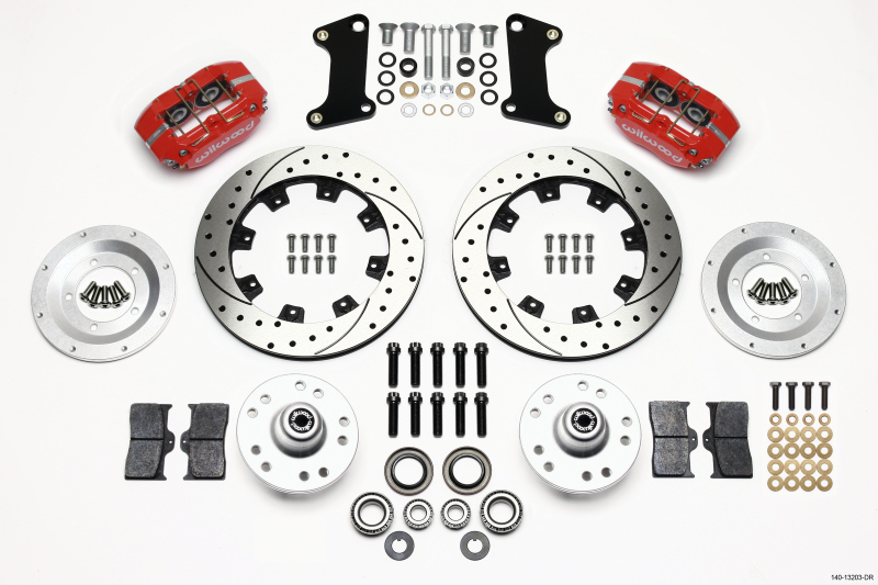 Wilwood Dynapro Dust-Boot Front Kit 12.19in Drilled Red 67-69 Camaro 64-72 Nova Chevelle