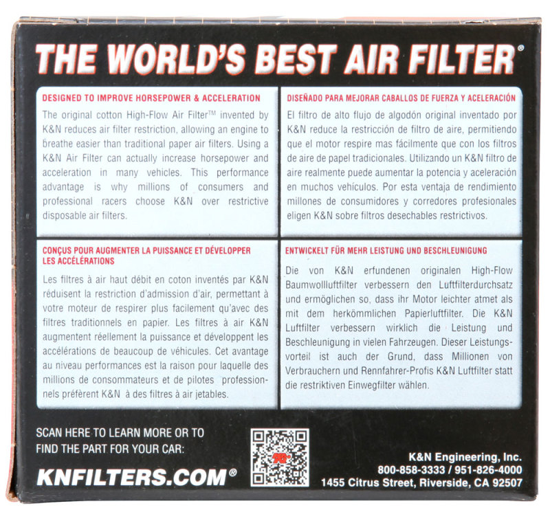 K&N Universal Rubber Filter Round Tapered 1-11/16 Flange 3.5in Base OD x 2in Top OD x 4in H