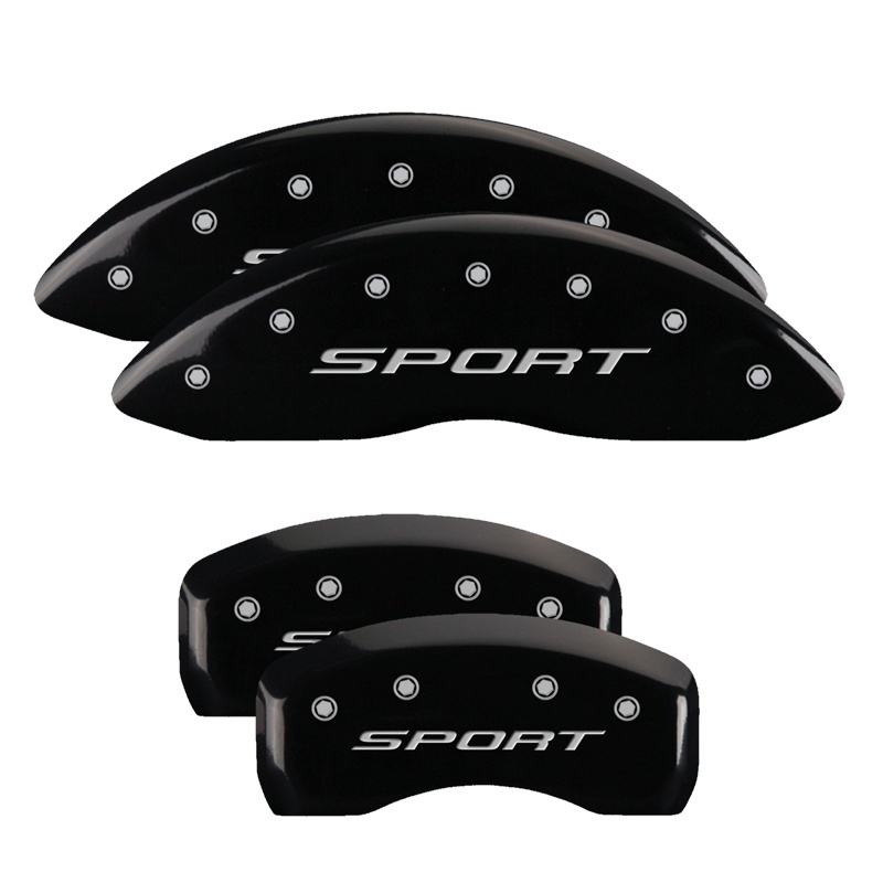 MGP 4 Caliper Covers Engraved front & Rear 2015/Sport Black finish silver ch thumbnail 5