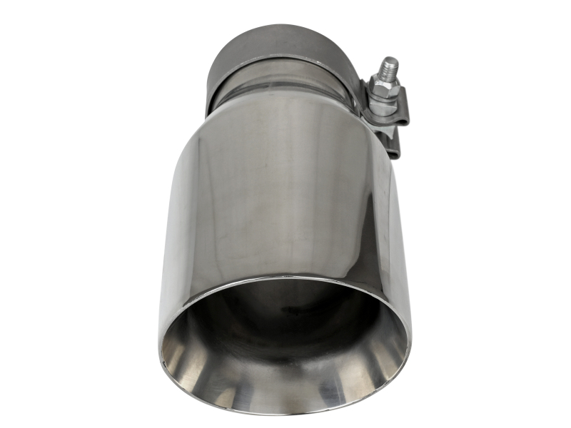 aFe MACH Force-Xp Univ 304 SS Double-Wall Clamp-On Exhaust Tip - Polished - 3in Inlet - 4.5in Outlet thumbnail 8