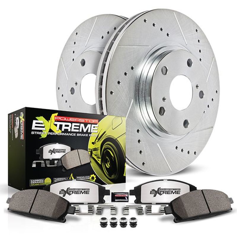 【しー 即決特価】フレーバーブラスターPRO KIT Power Stop Stinger Front Z26 Street Warrior Brake Kit FOR 18