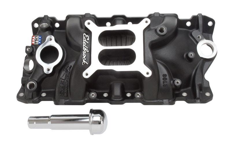 Edelbrock Intake Manifold Perf Eps SBC w/ Oil Fill Tube and Breather Black thumbnail 5
