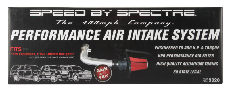 Spectre 97-03 Ford Expedition V8-4.6/5.4L F/I Air Intake Kit - Polished w/Red Filter thumbnail 9