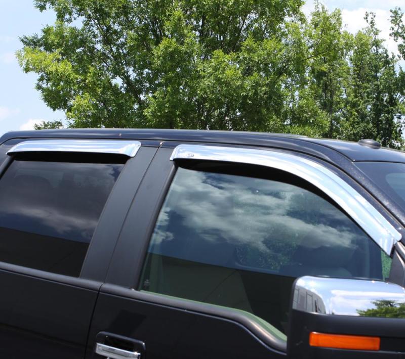 AVS 07-16 GMC Acadia Ventvisor Outside Mount Front & Rear Window Deflectors 4pc - Chrome thumbnail 7