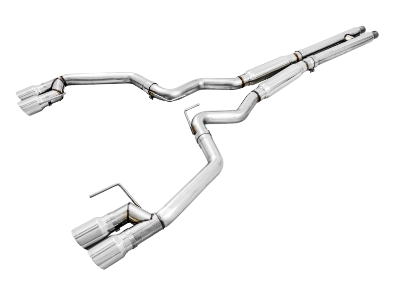 AWE Tuning 2018+ Ford Mustang GT (S550) Cat-Back Exhaust - Track Edition (Quad Chrome Silver Tips) thumbnail 5