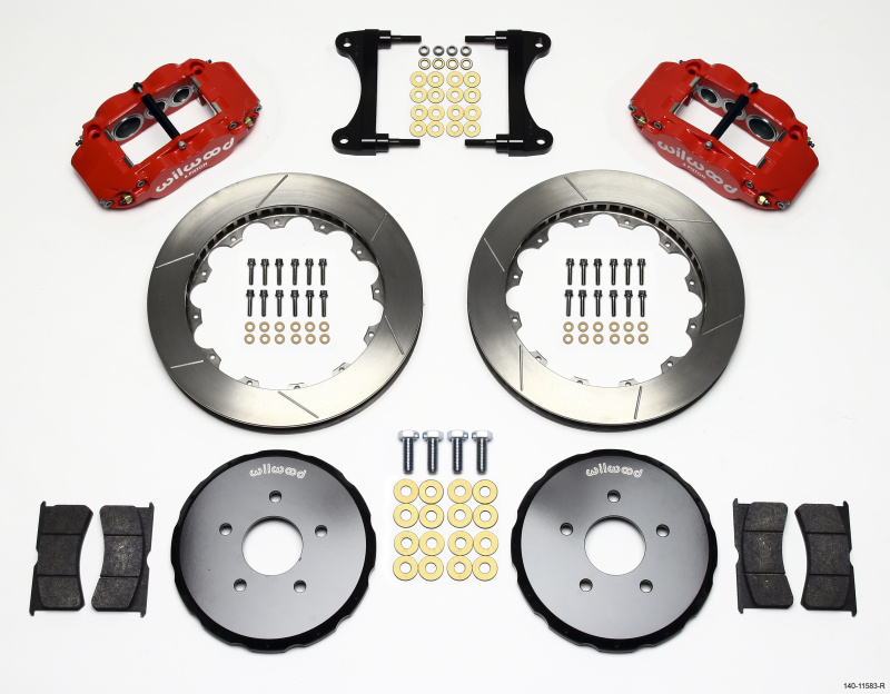 Wilwood Narrow Superlite 6R Front Hat Kit 13.06in Red Nissan 370Z/Fiti G37