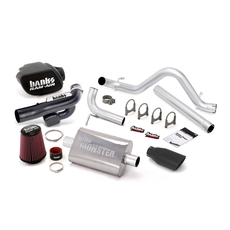 Banks Power 12-15 Jeep 3.6L Wrangler (All) 4dr Stinger Sys (no AutoMind) - SS Single Exh w/ Blk Tip thumbnail 2