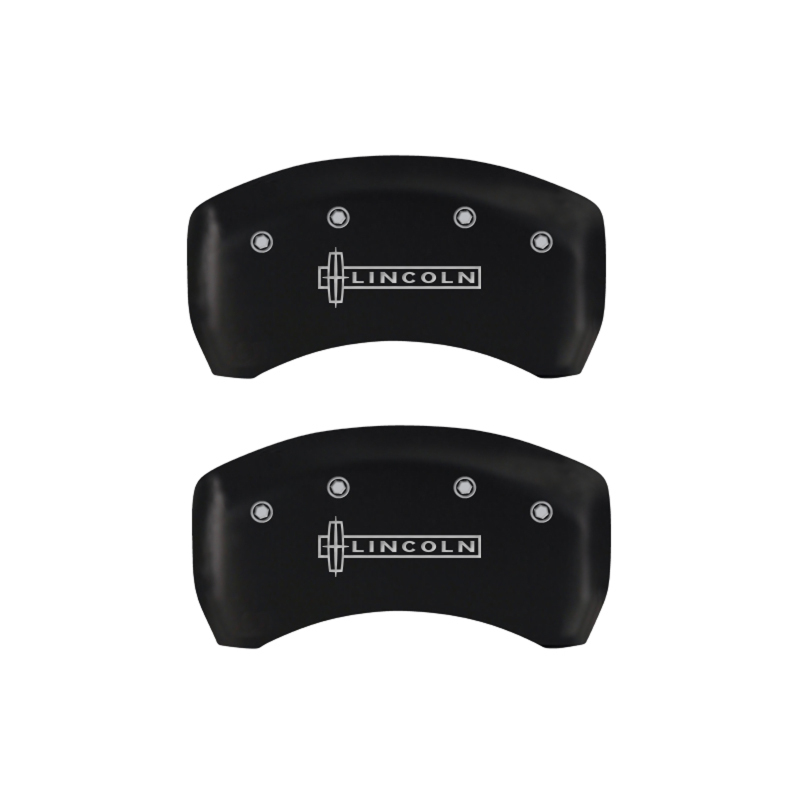 MGP 4 Caliper Covers Engraved Front & Rear Lincoln Red finish silver ch thumbnail 9