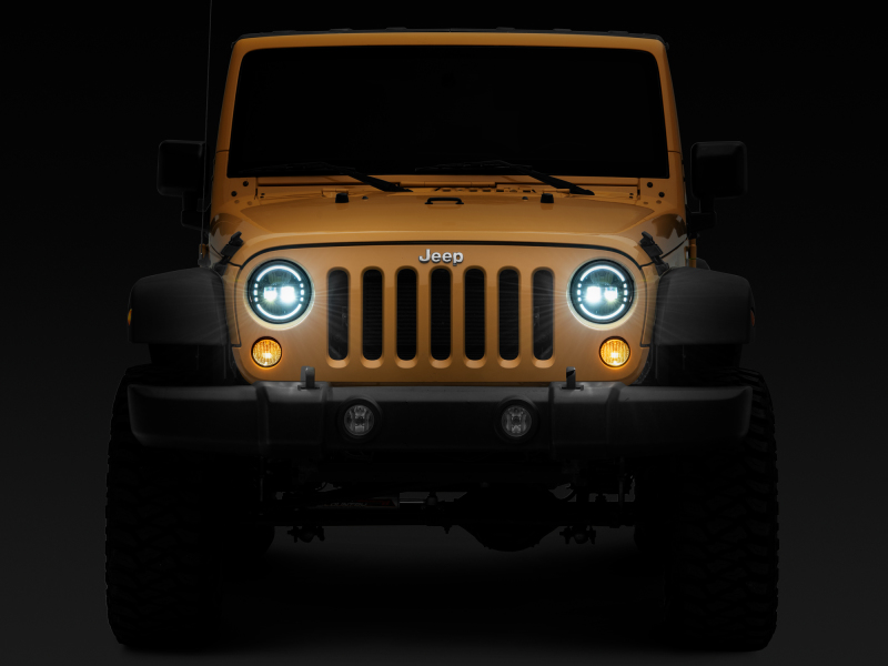 Raxiom 97-18 Jeep Wrangler TJ/JK Axial 7-Inch LED Headlights w/ DRL- Black Housing (Clear Lens) thumbnail 5
