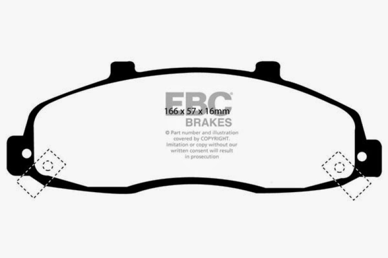 EBC 98-99 Ford F150 4.2 (2WD) (Rear Wheel ABS) Yellowstuff Front Brake Pads thumbnail 4