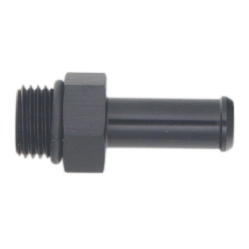 DeatschWerks 6AN ORB Male to 3/8in Male Barb Fitting (Incl O-Ring) - Anodized Matte Black thumbnail 2