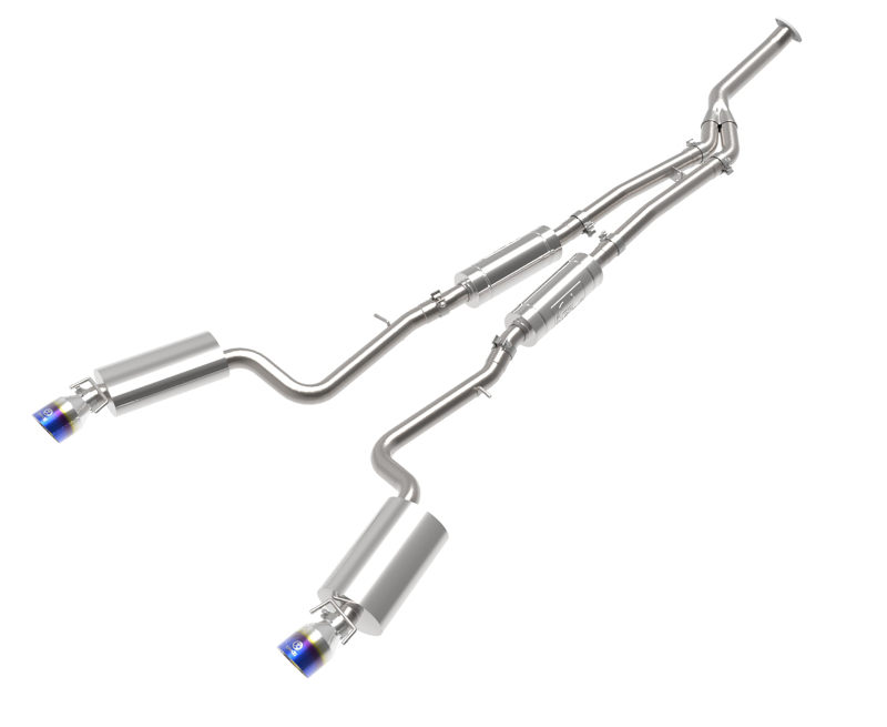 aFe POWER Takeda 16-17 Lexus IS200t L4-2.0L (t) 2.5in-3in 304 SS CB Exhaust w/ Blue Tip thumbnail 2