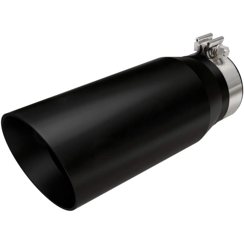 MagnaFlow Tip Stainless Black Coated Single Double Round Single Outlet 5in Dia 4in Inlet 13in L thumbnail 5