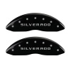 MGP Front set 2 Caliper Covers Engraved Front Silverado Black finish silver ch thumbnail 7